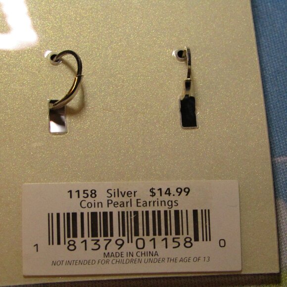 Amanda Blu | Drop Coin Pearl Earrings - Picture 2 of 2